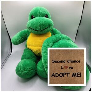 Build A Bear Turtle Plush 14" Green Yellow Stuffed Animal Tortoise Toy Shell